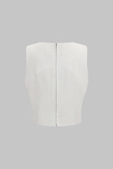 Cut Out Asymmetrical Zipper Tank Top