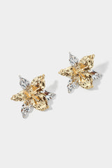Alloy Contrast 3D Flower Earrings