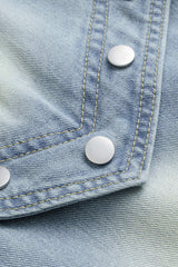 Denim Patchwork Frayed Rivets Barrel Leg Jeans
