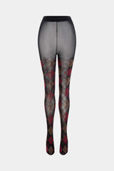 Contrast Argyle Print Tights