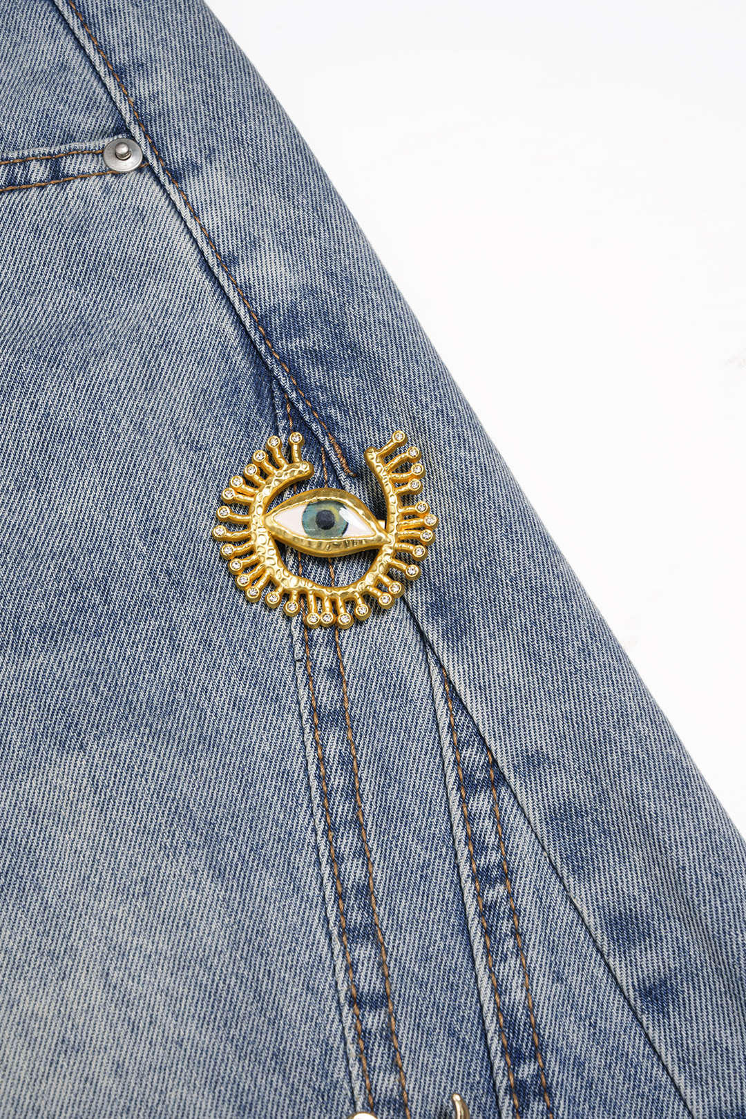 Denim Metallic Decor Wide Leg Jeans