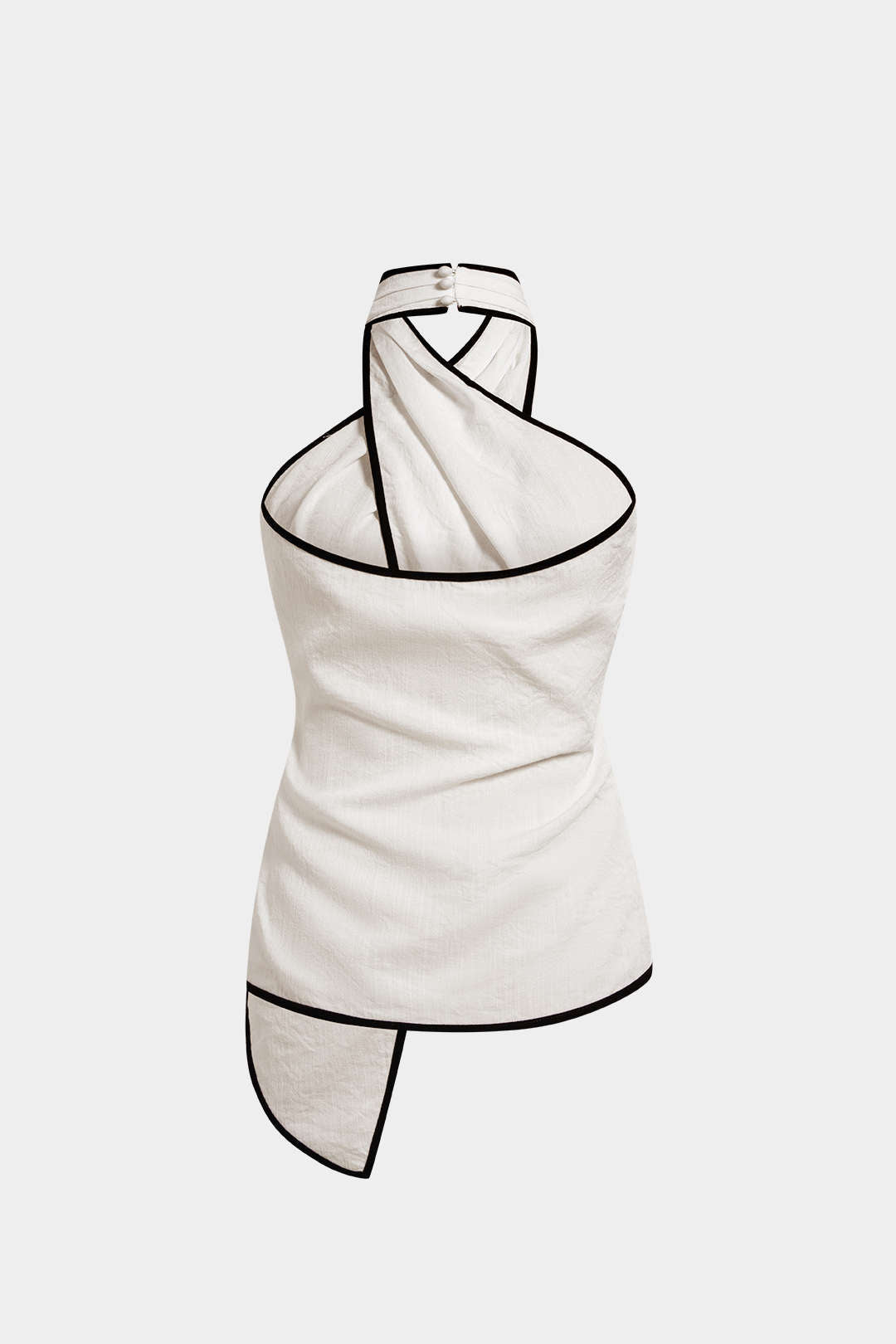 Contrast Binding Halter Asymmetrical Cami Top