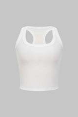 Basic U-Neck Crop Tank Top