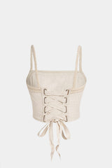 Braided Patchwork Tie Back Cami Top