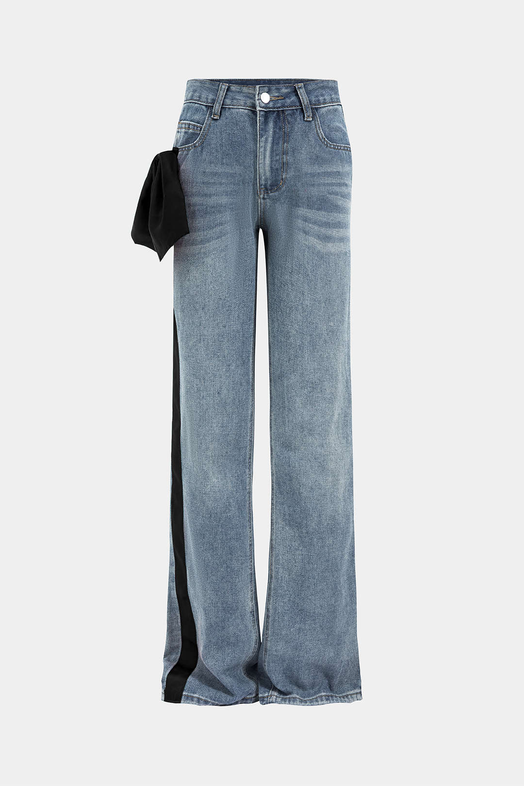 Bow Detail Straight Leg Jeans