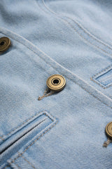 Denim Halter Neck Metallic Vest