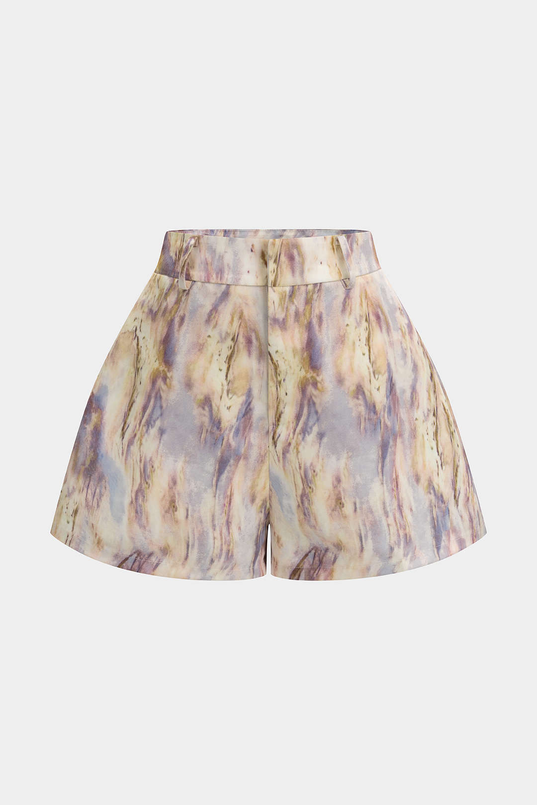 Abstract Print Wide Leg Shorts