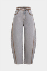 Denim Stitching Washed Pocket Jeans
