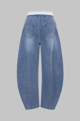 Denim Pocket Barrel Jeans