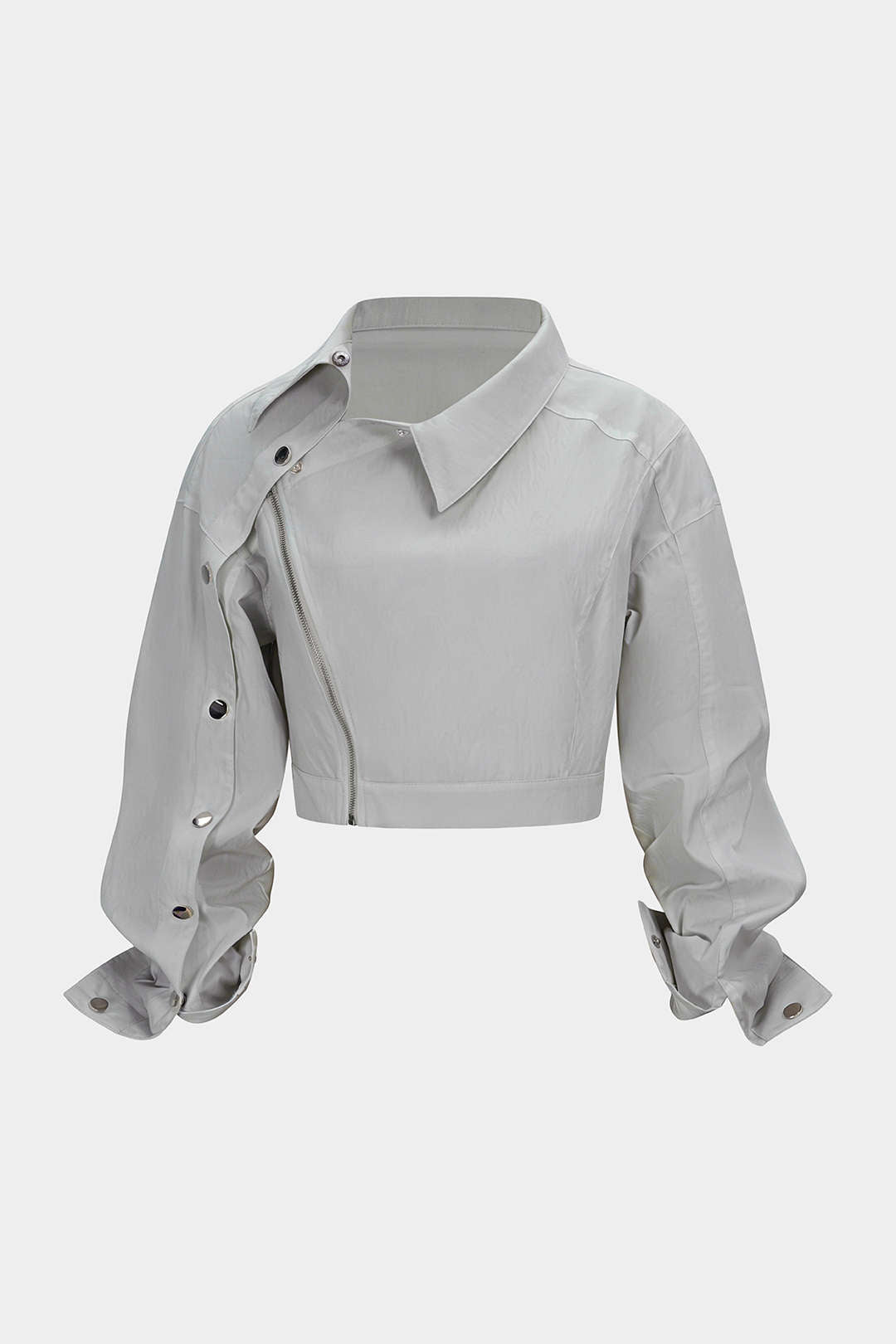 Asymmetrical Zipper Long-Sleeve Shirt