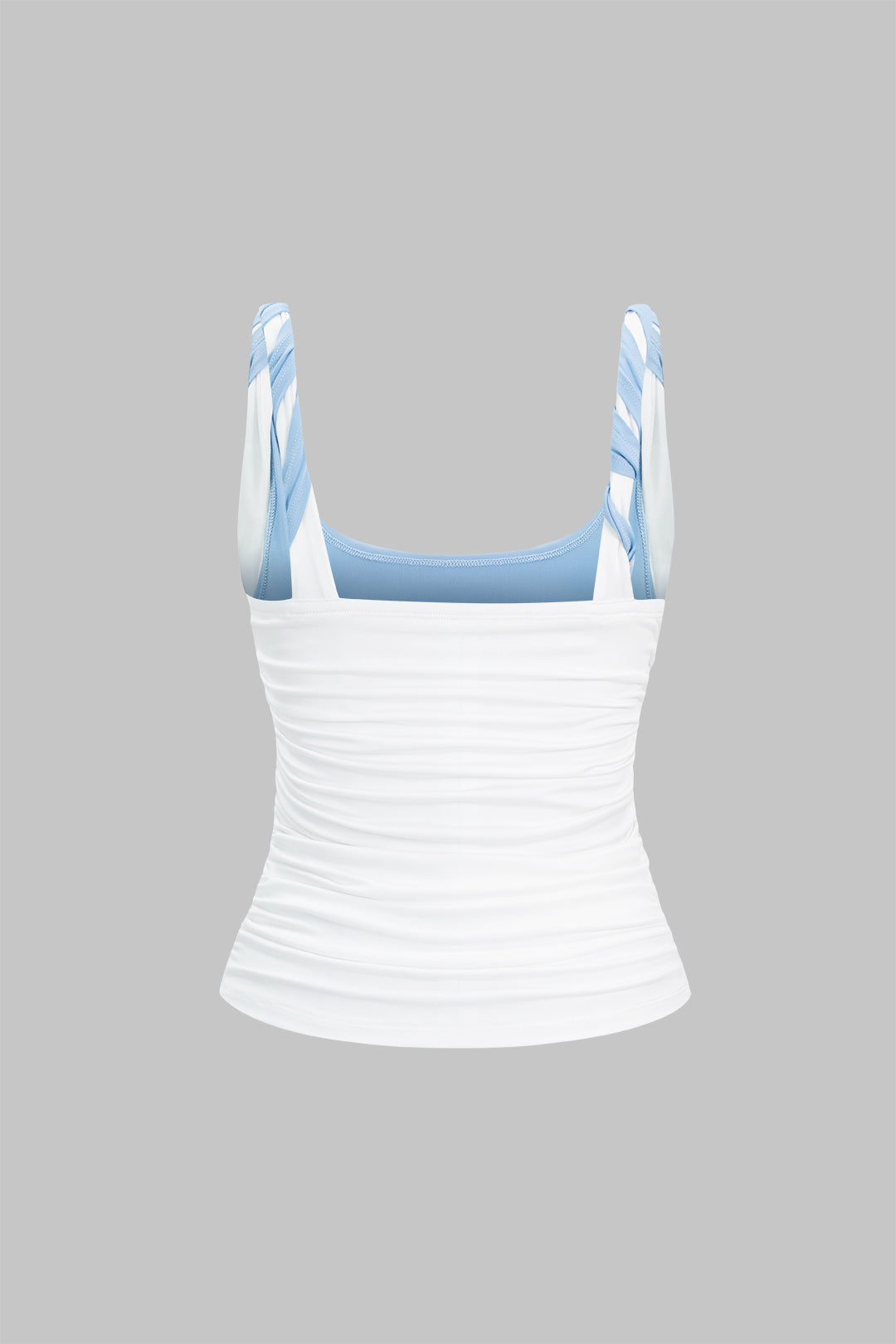 Contrast Twist Knot Ruched Cami Top