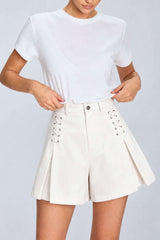 Crossed Strappy High Waist Wide Leg Shorts