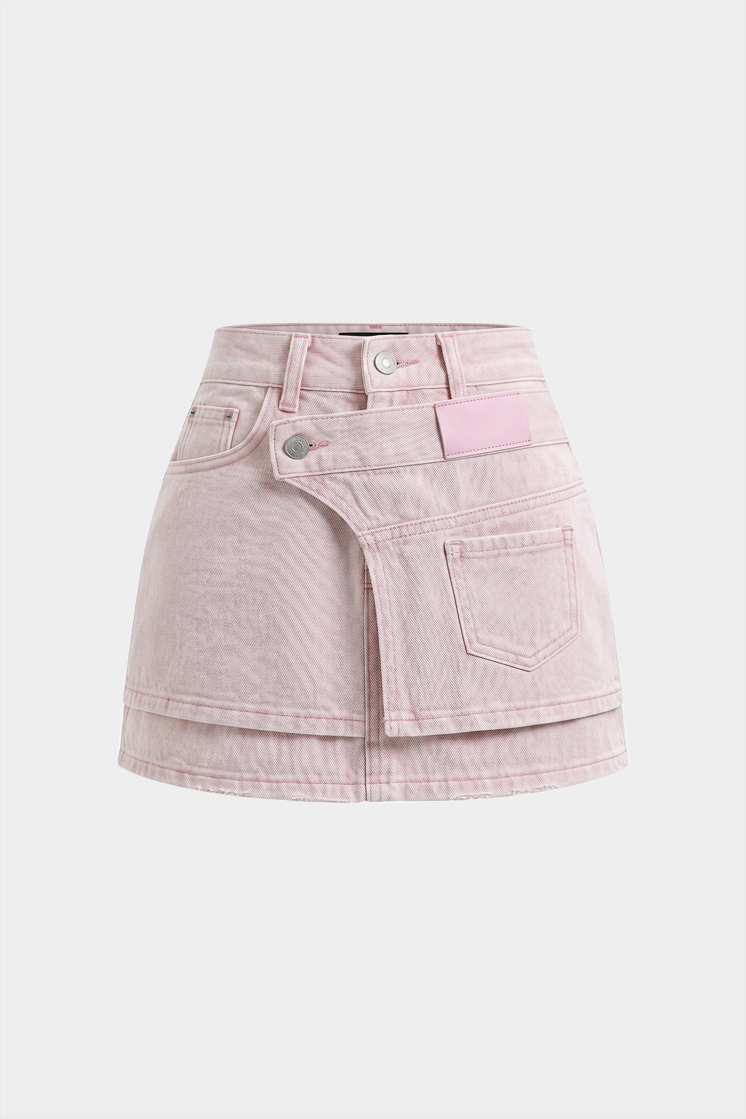 Denim Asymmetrical Pocket Skirt