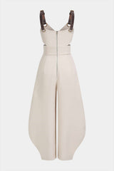 Crossed Cut Out V-Neck Sleeveless Jumpsuit