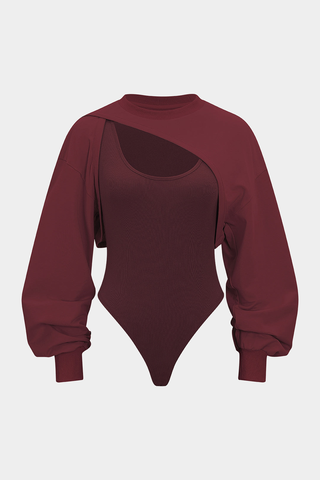 Contrast Two-Piece Long Sleeve Bodysuit
