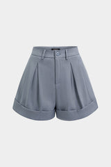 Cuffed Hem Wide Leg Shorts