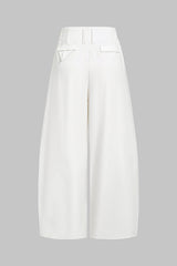 Button Wide Leg Pants