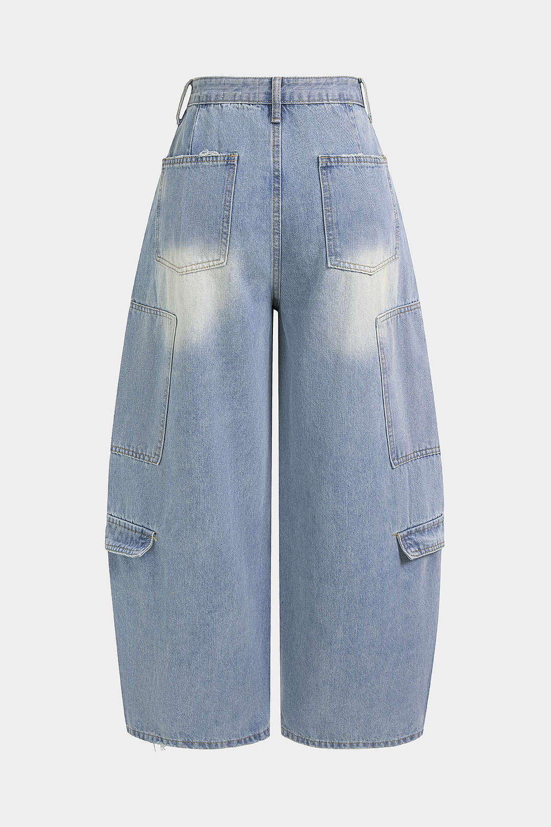 Denim Pocket Barrel Jeans
