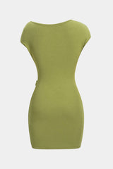 Asymmetrical Twist Knot Hollow Out Mini Dress