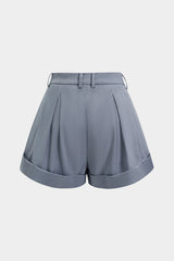 Cuffed Hem Wide Leg Shorts