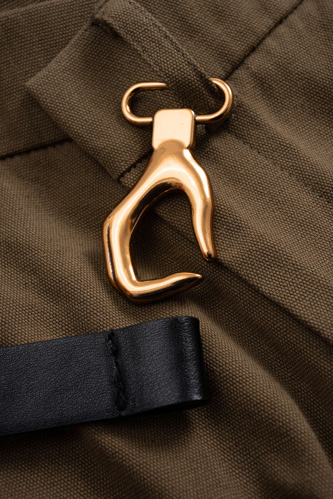 Asymmetrical Metallic Decor Barrel Trousers