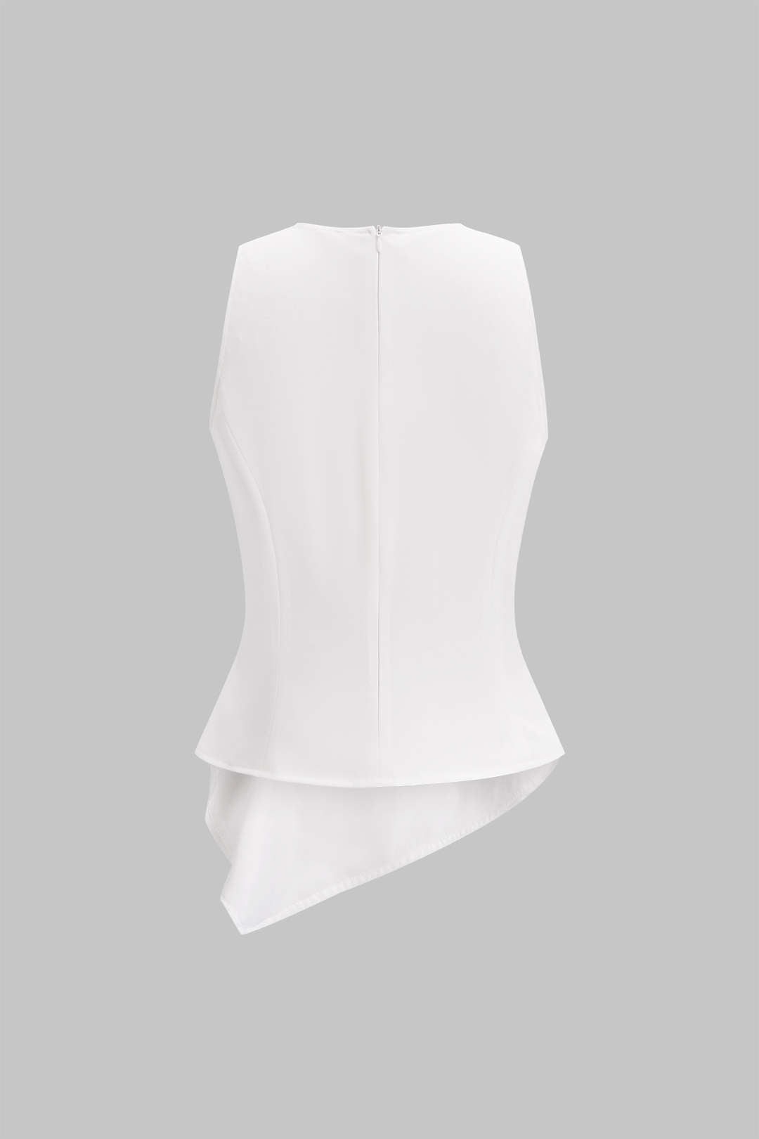 Cut Out Asymmetrical Button Tank Top