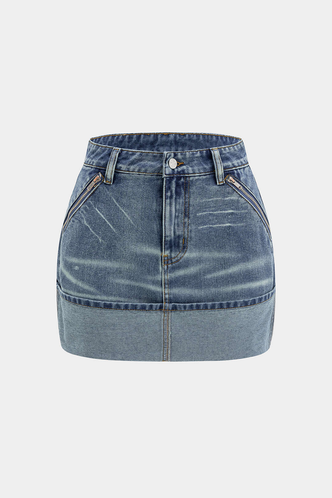 Denim Washed Pocket Skirt