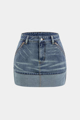 Denim Washed Pocket Skirt