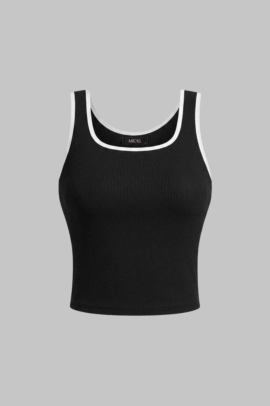 Contrast Binding Square Neck Tank Top