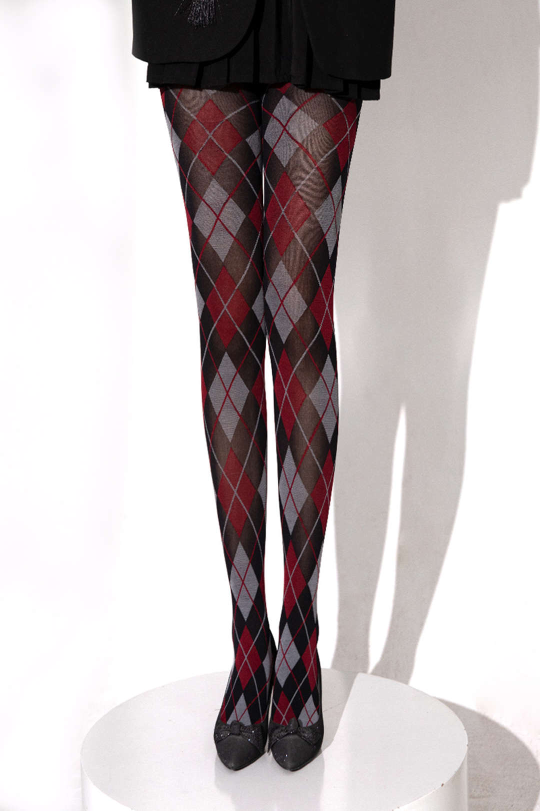 Contrast Argyle Print Tights