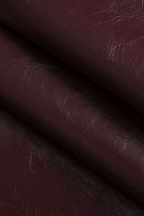 Basic Solid Faux Leather Midi Skirt