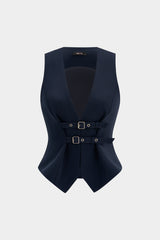 Deep V-Neck Buckle Tank Top