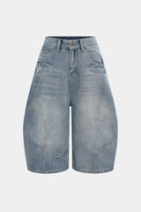 Denim Pocket Wide Leg Shorts