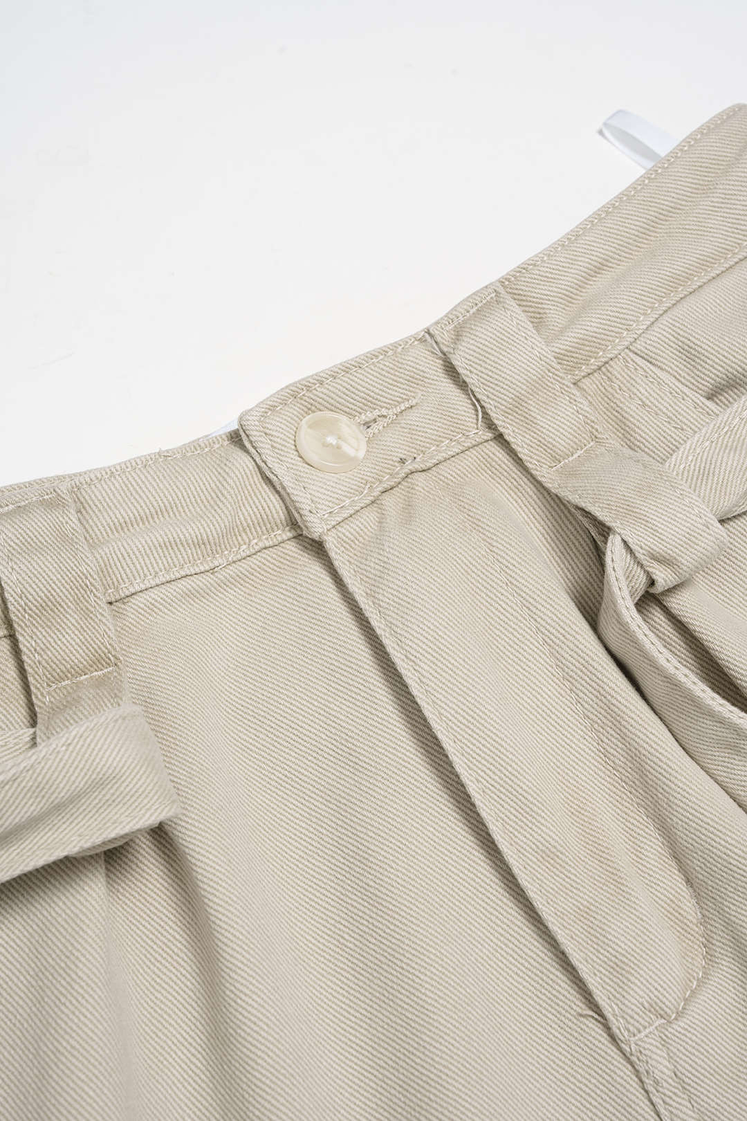 Denim Pocket Belted Wide Leg Jeans