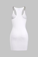 Chain Decor Sleeveless Mini Dress