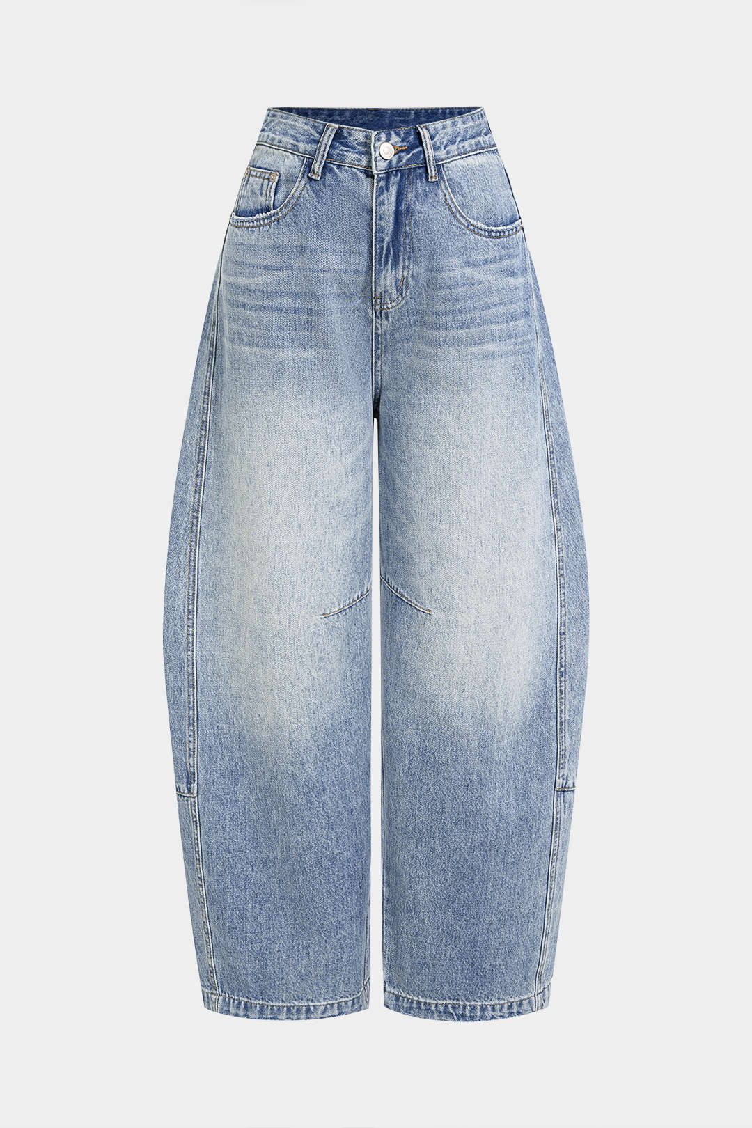 Denim Button Zipper Jeans