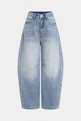 Denim Button Zipper Jeans