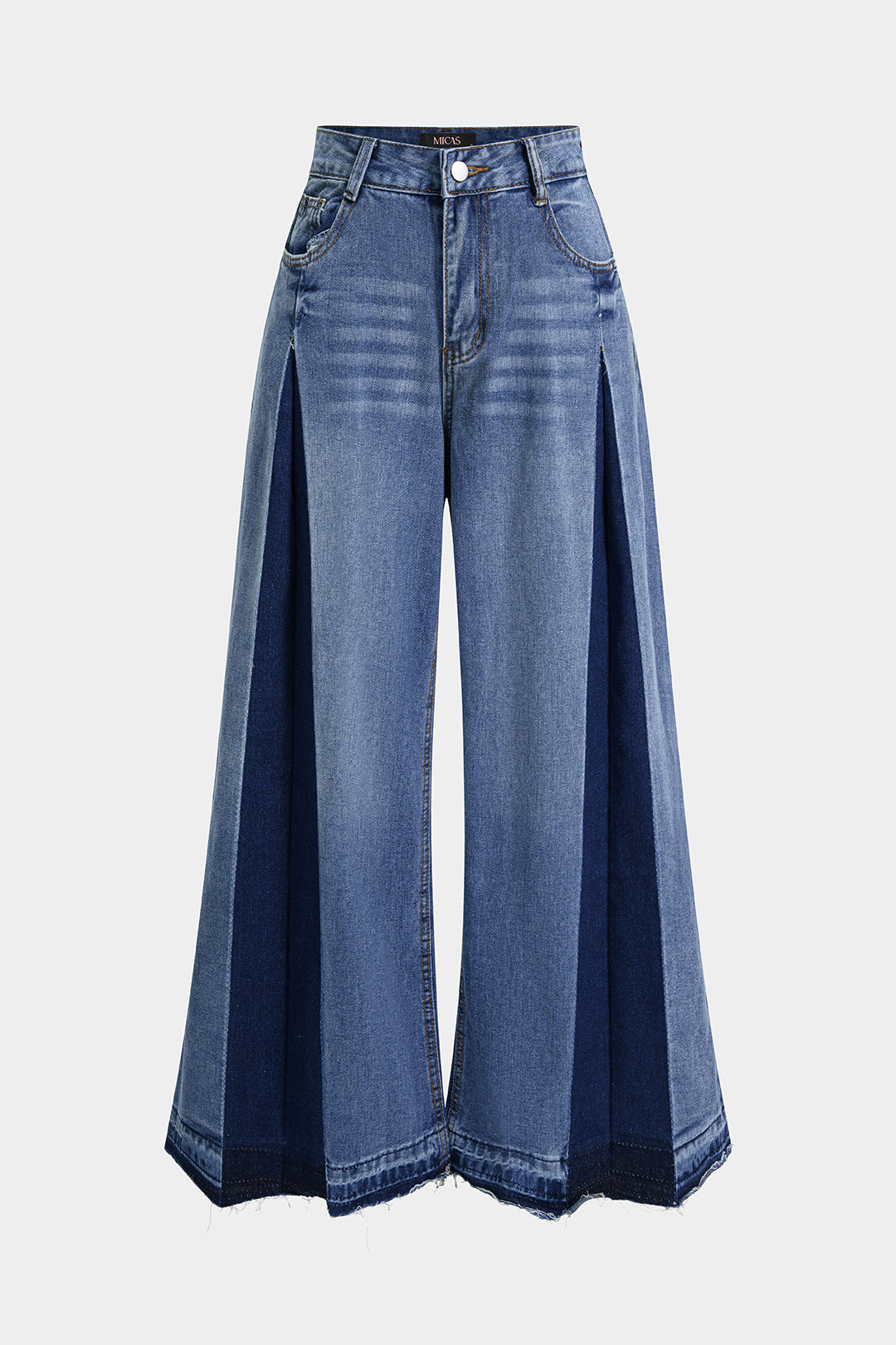 Denim Contrast Wide Leg Jeans