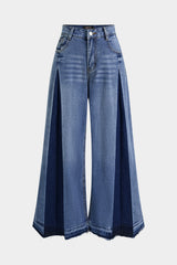 Denim Contrast Wide Leg Jeans