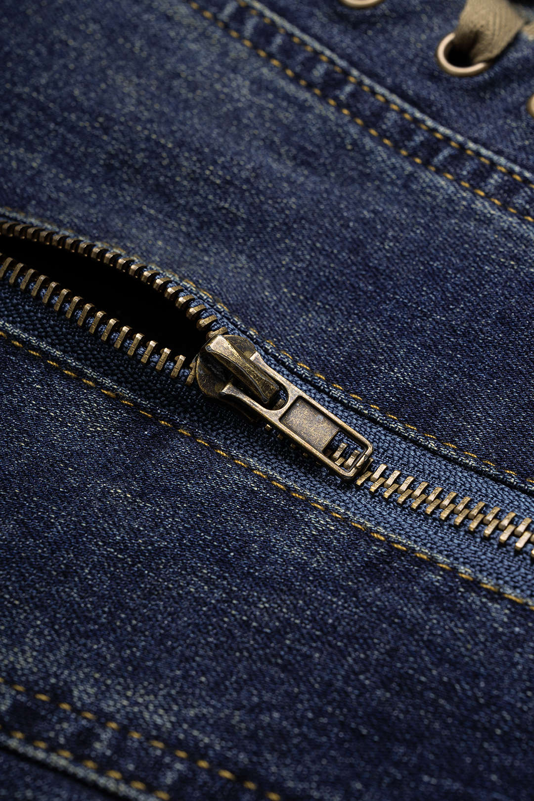 Denim Zipper Strappy High Waist Skirt