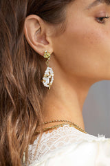 Alloy Asymmetrical Pearl Earrings