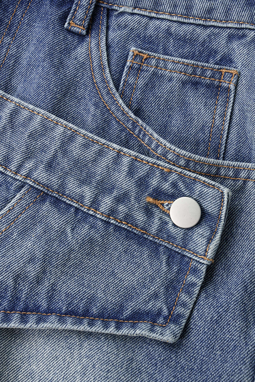 Denim Asymmetrical Frayed Skirt