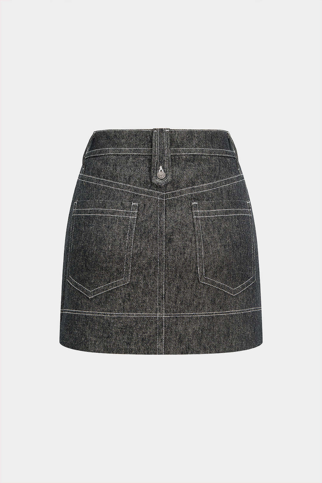 Denim Button Mini Skirt