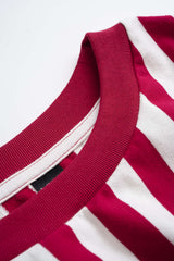 Contrast Stripes Print Tie-Up Long Sleeve Sweatshirt