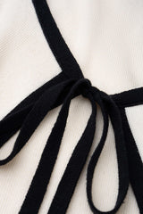 Contrast Binding Tie-Up Mini Dress