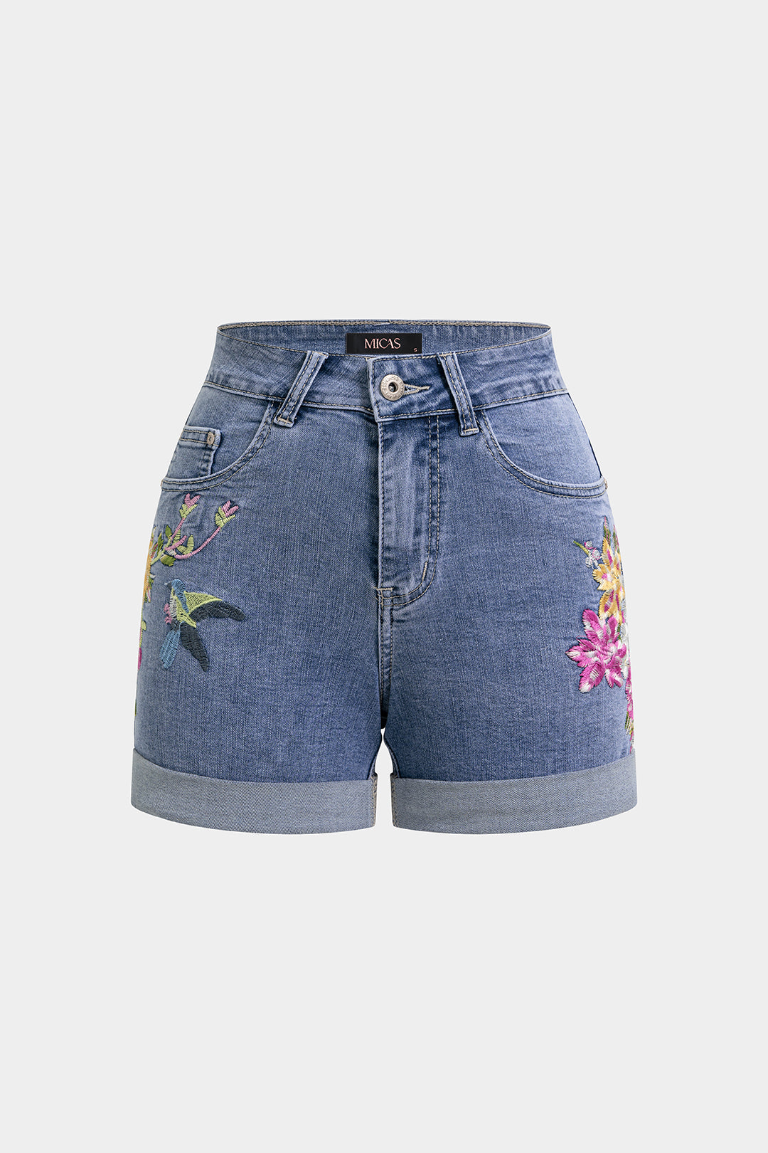 Denim Embroidery Shorts