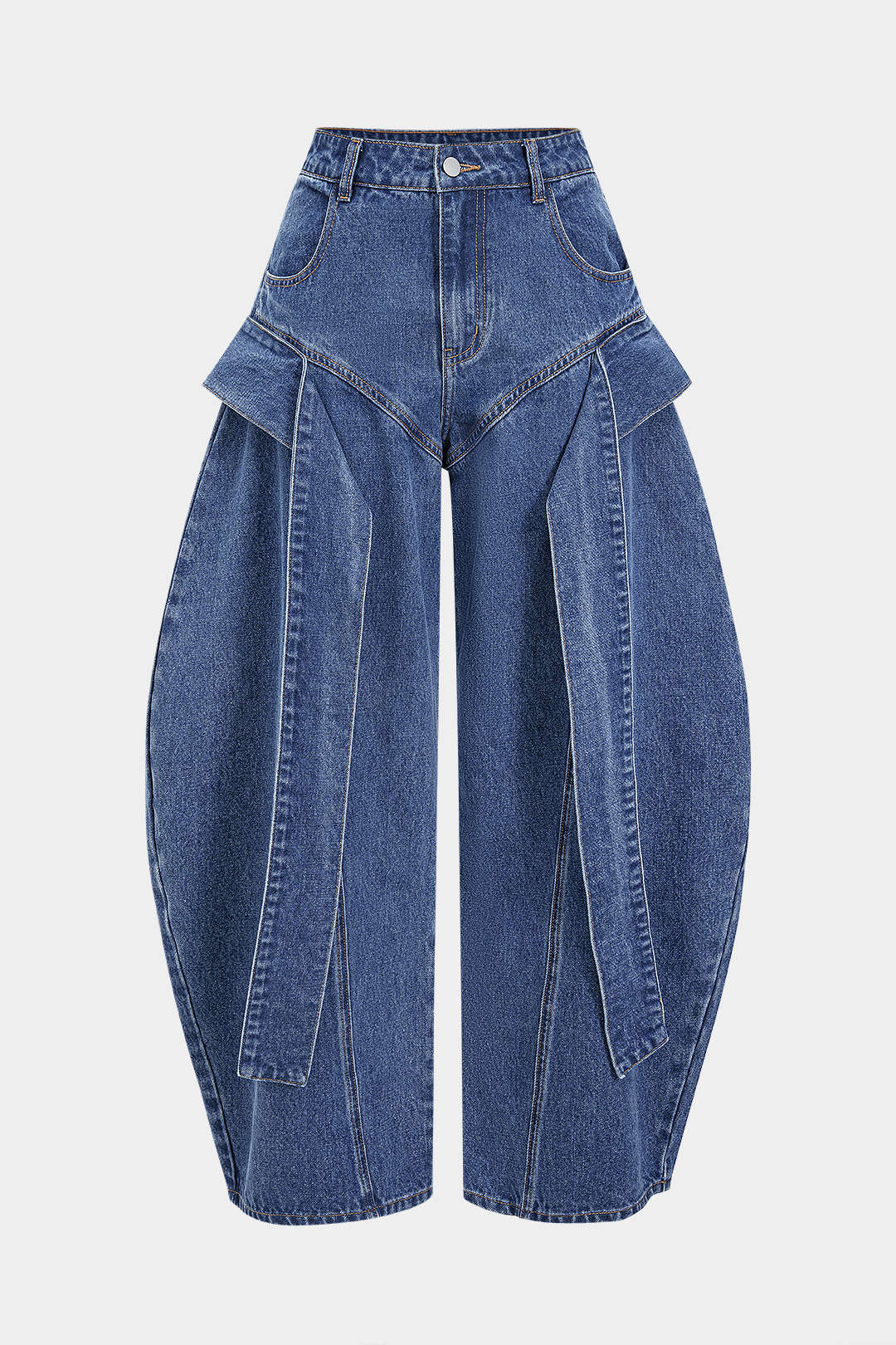 Denim Wide Leg Low Waist Barrel Jeans