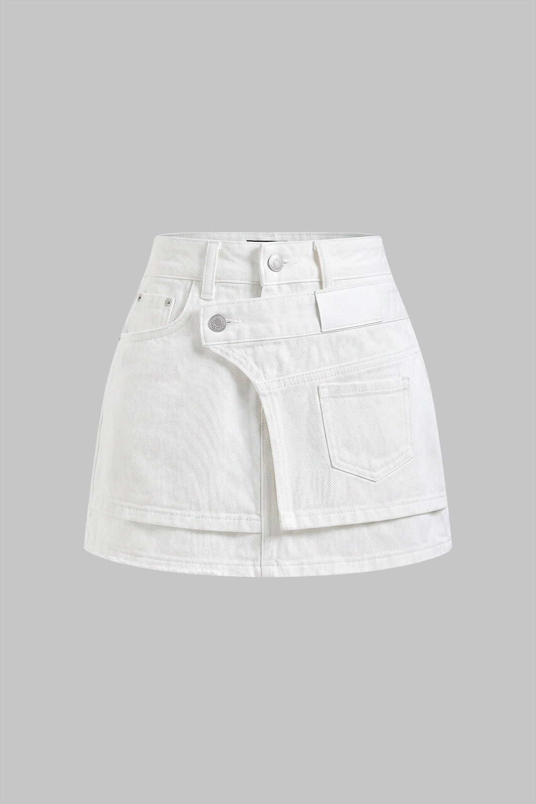 Denim Asymmetrical Pocket Skirt