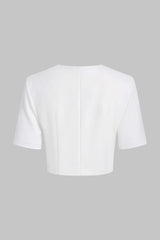 Asymmetrical Cut Out Short-Sleeve Shirt