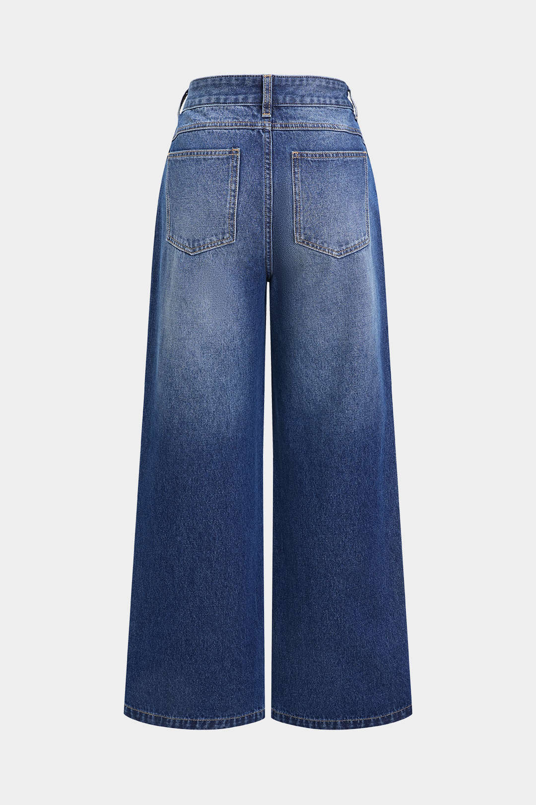 Denim Patchwork Straight Leg Jeans